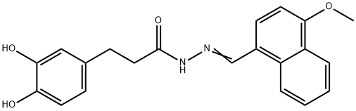 3-(3,4-dihydroxyphenyl)-N-[(E)-(4-methoxynaphthalen-1-yl)methylideneamino]propanamide 구조식 이미지