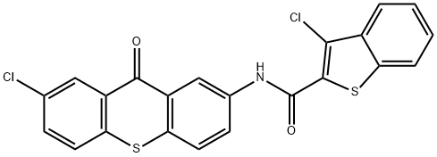 3-chloro-N-(7-chloro-9-oxothioxanthen-2-yl)-1-benzothiophene-2-carboxamide Structure