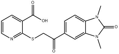 2-[2-(1,3-dimethyl-2-oxobenzimidazol-5-yl)-2-oxoethyl]sulfanylpyridine-3-carboxylic acid Structure