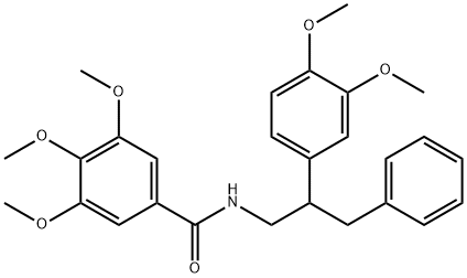 N-[2-(3,4-dimethoxyphenyl)-3-phenylpropyl]-3,4,5-trimethoxybenzamide 구조식 이미지