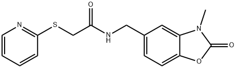 N-[(3-methyl-2-oxo-1,3-benzoxazol-5-yl)methyl]-2-pyridin-2-ylsulfanylacetamide Structure
