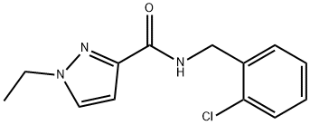 N-[(2-chlorophenyl)methyl]-1-ethylpyrazole-3-carboxamide 구조식 이미지