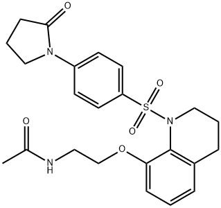 N-[2-[[1-[4-(2-oxopyrrolidin-1-yl)phenyl]sulfonyl-3,4-dihydro-2H-quinolin-8-yl]oxy]ethyl]acetamide Structure