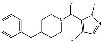 (4-benzylpiperidin-1-yl)-(4-chloro-2-methylpyrazol-3-yl)methanone Structure