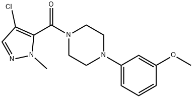 (4-chloro-2-methylpyrazol-3-yl)-[4-(3-methoxyphenyl)piperazin-1-yl]methanone Structure