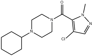 (4-chloro-2-methylpyrazol-3-yl)-(4-cyclohexylpiperazin-1-yl)methanone 구조식 이미지