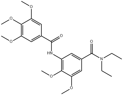 N,N-diethyl-3,4-dimethoxy-5-[(3,4,5-trimethoxybenzoyl)amino]benzamide 구조식 이미지