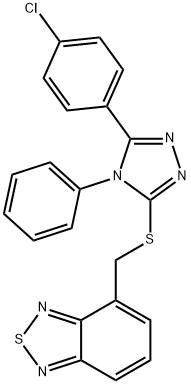 4-[[5-(4-chlorophenyl)-4-phenyl-1,2,4-triazol-3-yl]sulfanylmethyl]-2,1,3-benzothiadiazole 구조식 이미지