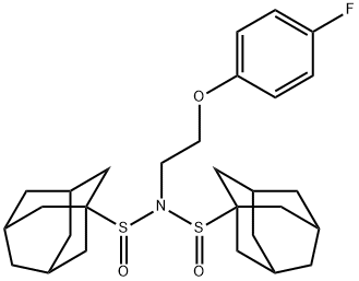 N-(1-adamantylsulfinyl)-N-[2-(4-fluorophenoxy)ethyl]adamantane-1-sulfinamide 구조식 이미지