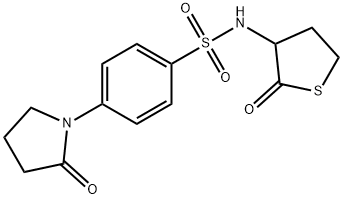 4-(2-oxopyrrolidin-1-yl)-N-(2-oxothiolan-3-yl)benzenesulfonamide Structure