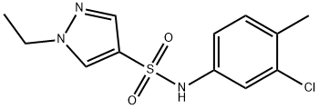 N-(3-chloro-4-methylphenyl)-1-ethylpyrazole-4-sulfonamide Structure