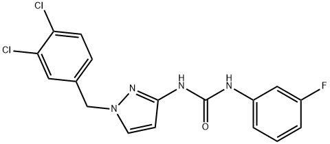 1-[1-[(3,4-dichlorophenyl)methyl]pyrazol-3-yl]-3-(3-fluorophenyl)urea Structure