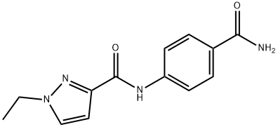 N-(4-carbamoylphenyl)-1-ethylpyrazole-3-carboxamide 구조식 이미지