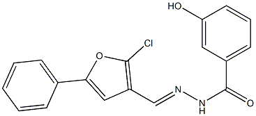 N-[(E)-(2-chloro-5-phenylfuran-3-yl)methylideneamino]-3-hydroxybenzamide Structure