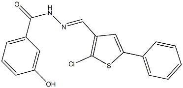 N-[(E)-(2-chloro-5-phenylthiophen-3-yl)methylideneamino]-3-hydroxybenzamide Structure