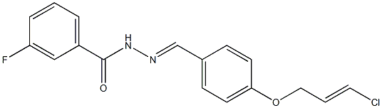 N-[(E)-[4-[(E)-3-chloroprop-2-enoxy]phenyl]methylideneamino]-3-fluorobenzamide Structure