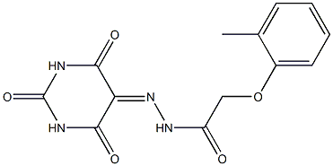 2-(2-methylphenoxy)-N-[(2,4,6-trioxo-1,3-diazinan-5-ylidene)amino]acetamide Structure