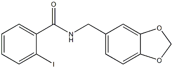 N-(1,3-benzodioxol-5-ylmethyl)-2-iodobenzamide 구조식 이미지