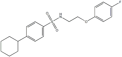 4-cyclohexyl-N-[2-(4-fluorophenoxy)ethyl]benzenesulfonamide 구조식 이미지