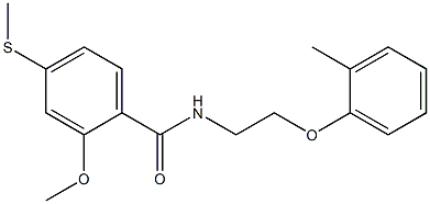 2-methoxy-N-[2-(2-methylphenoxy)ethyl]-4-methylsulfanylbenzamide 구조식 이미지