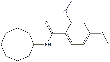 N-cyclooctyl-2-methoxy-4-methylsulfanylbenzamide 구조식 이미지