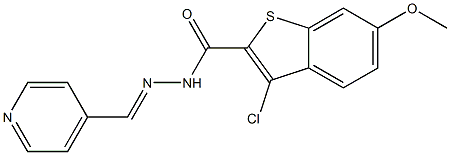 3-chloro-6-methoxy-N-[(E)-pyridin-4-ylmethylideneamino]-1-benzothiophene-2-carboxamide Structure