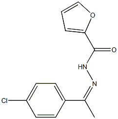 N-[(Z)-1-(4-chlorophenyl)ethylideneamino]furan-2-carboxamide 구조식 이미지