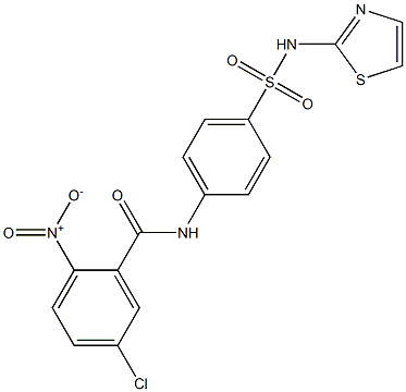 5-chloro-2-nitro-N-[4-(1,3-thiazol-2-ylsulfamoyl)phenyl]benzamide 구조식 이미지