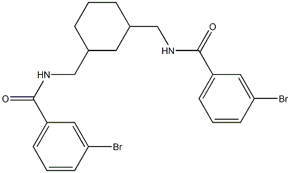 3-bromo-N-[[3-[[(3-bromobenzoyl)amino]methyl]cyclohexyl]methyl]benzamide Structure