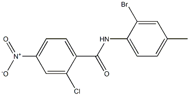 N-(2-bromo-4-methylphenyl)-2-chloro-4-nitrobenzamide Structure