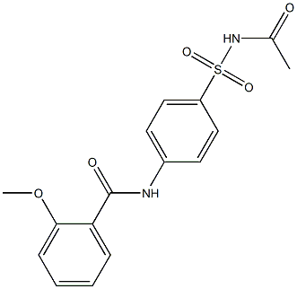 N-[4-(acetylsulfamoyl)phenyl]-2-methoxybenzamide 구조식 이미지