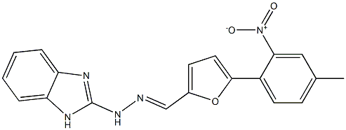 N-[(E)-[5-(4-methyl-2-nitrophenyl)furan-2-yl]methylideneamino]-1H-benzimidazol-2-amine 구조식 이미지