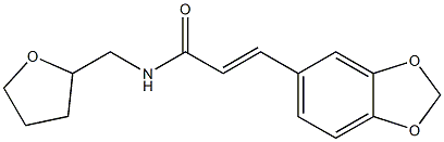 (E)-3-(1,3-benzodioxol-5-yl)-N-(oxolan-2-ylmethyl)prop-2-enamide 구조식 이미지