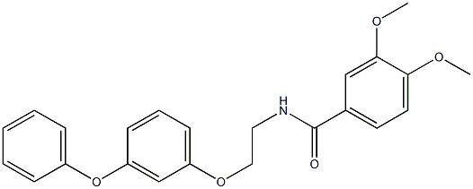 3,4-dimethoxy-N-[2-(3-phenoxyphenoxy)ethyl]benzamide Structure