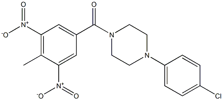 [4-(4-chlorophenyl)piperazin-1-yl]-(4-methyl-3,5-dinitrophenyl)methanone 구조식 이미지