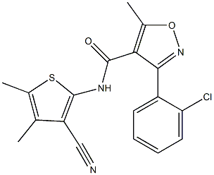 3-(2-chlorophenyl)-N-(3-cyano-4,5-dimethylthiophen-2-yl)-5-methyl-1,2-oxazole-4-carboxamide 구조식 이미지