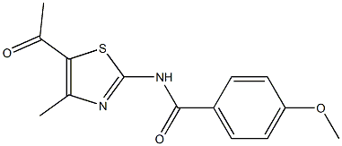 N-(5-acetyl-4-methyl-1,3-thiazol-2-yl)-4-methoxybenzamide 구조식 이미지