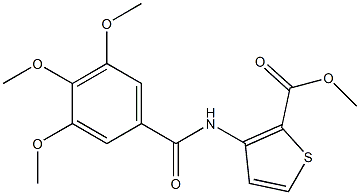 methyl 3-[(3,4,5-trimethoxybenzoyl)amino]thiophene-2-carboxylate 구조식 이미지