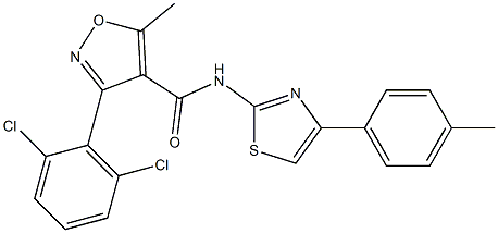 3-(2,6-dichlorophenyl)-5-methyl-N-[4-(4-methylphenyl)-1,3-thiazol-2-yl]-1,2-oxazole-4-carboxamide Structure