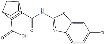 2-[(6-chloro-1,3-benzothiazol-2-yl)carbamoyl]bicyclo[2.2.1]hept-5-ene-3-carboxylic acid 구조식 이미지