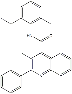 N-(2-ethyl-6-methylphenyl)-3-methyl-2-phenylquinoline-4-carboxamide Structure