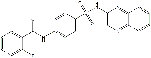 2-fluoro-N-[4-(quinoxalin-2-ylsulfamoyl)phenyl]benzamide Structure