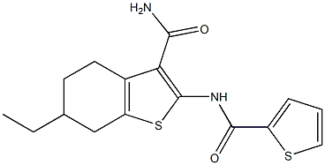 6-ethyl-2-(thiophene-2-carbonylamino)-4,5,6,7-tetrahydro-1-benzothiophene-3-carboxamide Structure