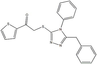 2-[(5-benzyl-4-phenyl-1,2,4-triazol-3-yl)sulfanyl]-1-thiophen-2-ylethanone 구조식 이미지