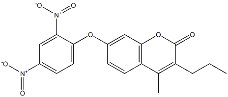 7-(2,4-dinitrophenoxy)-4-methyl-3-propylchromen-2-one 구조식 이미지