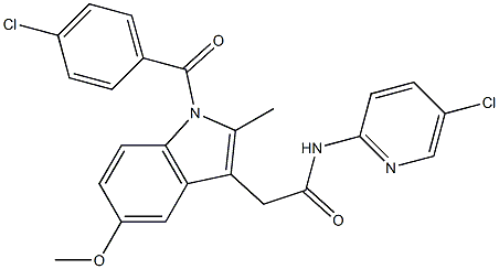 2-[1-(4-chlorobenzoyl)-5-methoxy-2-methylindol-3-yl]-N-(5-chloropyridin-2-yl)acetamide 구조식 이미지