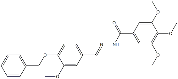 3,4,5-trimethoxy-N-[(E)-(3-methoxy-4-phenylmethoxyphenyl)methylideneamino]benzamide 구조식 이미지