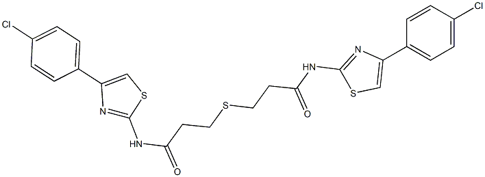 N-[4-(4-chlorophenyl)-1,3-thiazol-2-yl]-3-[3-[[4-(4-chlorophenyl)-1,3-thiazol-2-yl]amino]-3-oxopropyl]sulfanylpropanamide 구조식 이미지