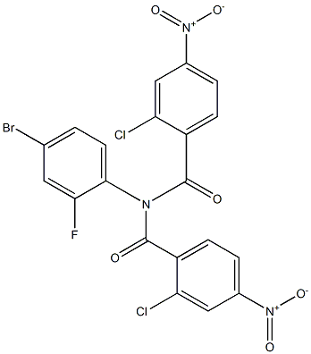 N-(4-bromo-2-fluorophenyl)-2-chloro-N-(2-chloro-4-nitrobenzoyl)-4-nitrobenzamide 구조식 이미지