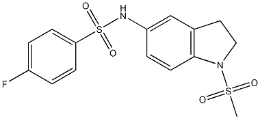 4-fluoro-N-(1-methylsulfonyl-2,3-dihydroindol-5-yl)benzenesulfonamide 구조식 이미지